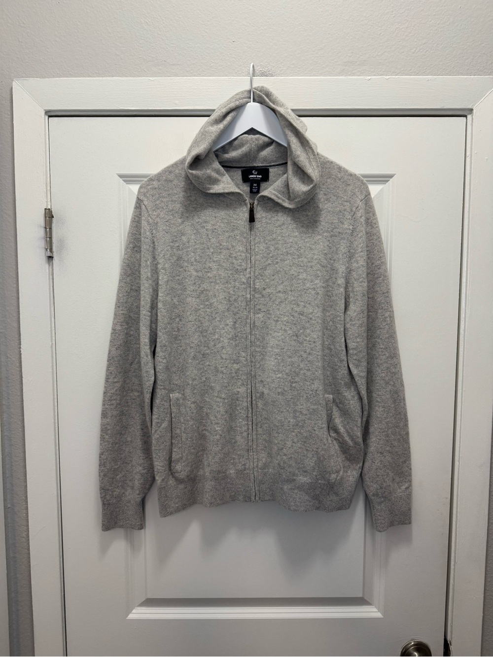 Lands End Zip Up Hoodie 100% Cashmere